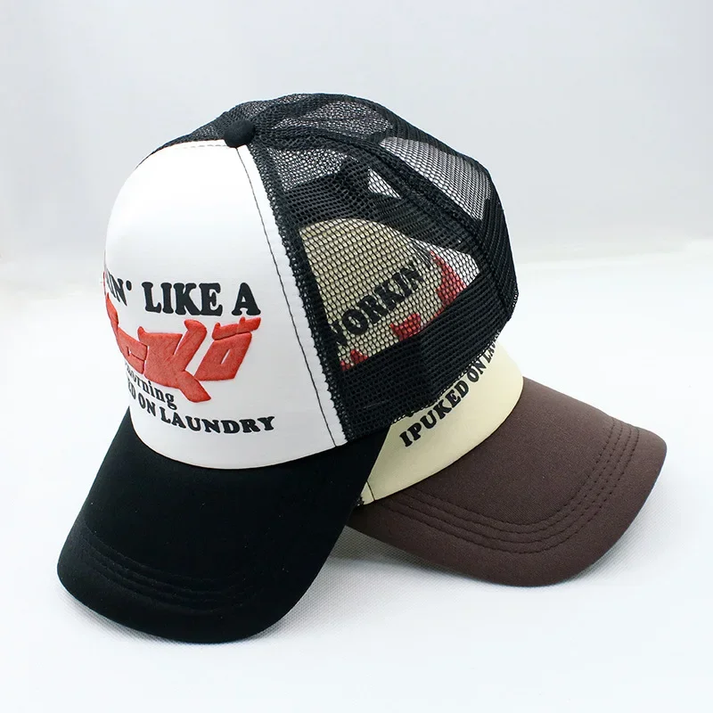 Vintage Sicko Trucker Hat for Women Men 3D Print Letter Baseball Cap Y2K Style Hip Hop Caps Gorras