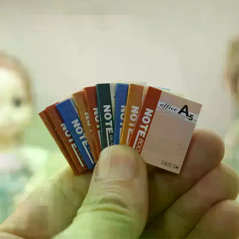 10Pcs Miniature Dollhouse Decoration 1:12 Mini Notebook Diary Books Model Simulation Scene Props Doll Accessories Home Decor