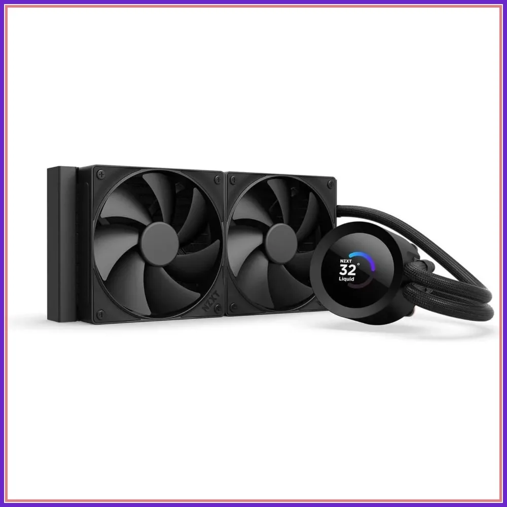 

240mm AIO CPU Liquid Cooler with 1.54" LCD, 2x F120P Fans, Supports AM5/AM4 & LGA1851/1700/1200/115X, Black