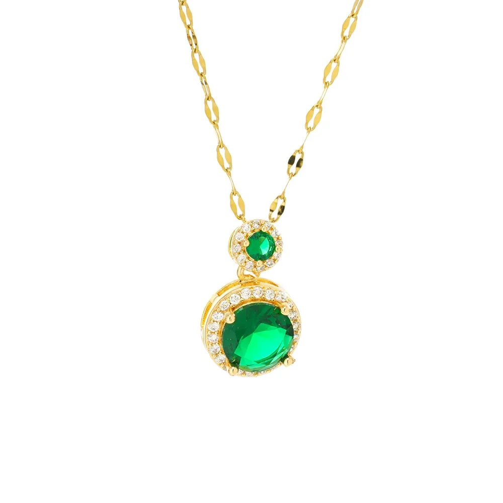 Универсальная и уникальная популярная цепочка на ключицу, модное женское ожерелье из нефрита и титановой стали.