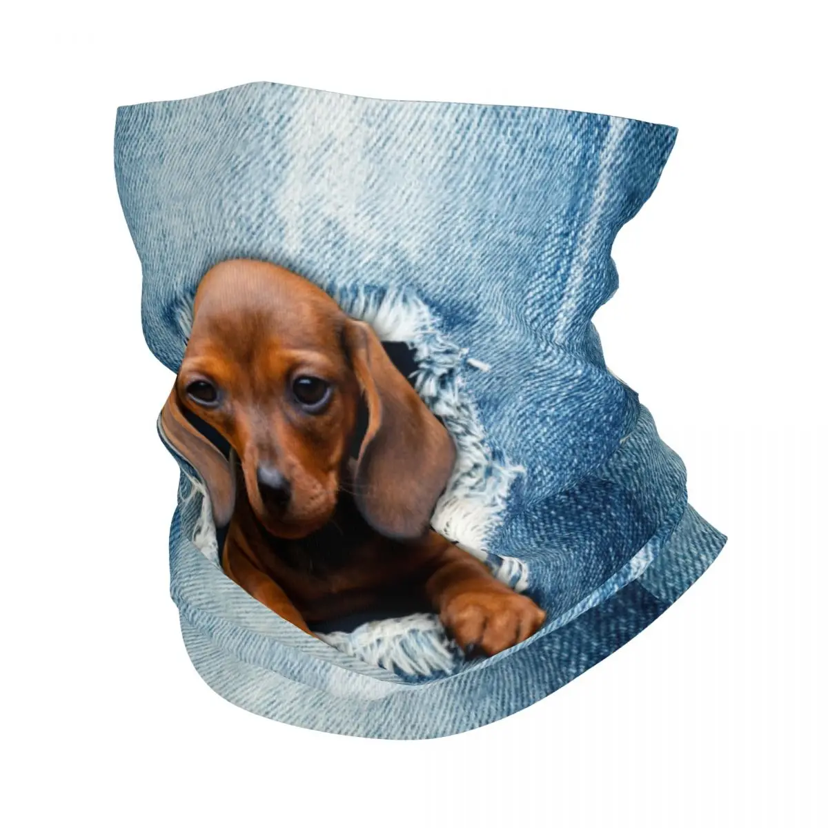 Custom Dachshund Dog Bandana Winter Neck Warmer Windproof Wrap Face Scarf for Hiking Wiener Badger Sausage Dog Gaiter Headband