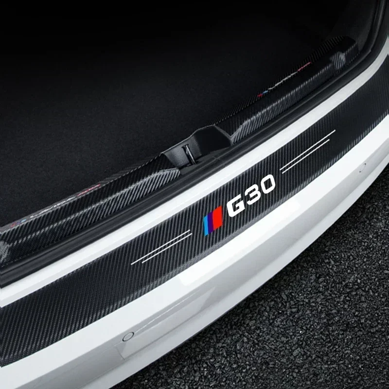 Carbon Fiber Car Styling Trunk Sill Decals for BMW G30 Emblem Door Threshold Stickers Entry Pedal Anti Scratch Durable Films