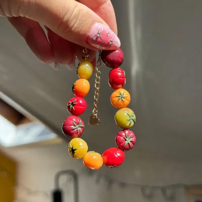 Realistisches 3D-Frucht-Perlenarmband, Leichte Harz-Handkette für Sommer-Pool-Partys, Modeschmuck für Damen – Detail 5
