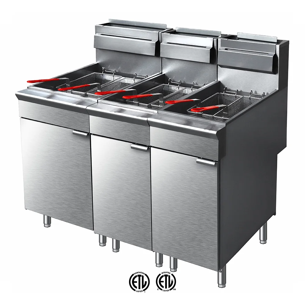 ETL-Certified EAGLE 5 Burner 35L Commercial Gas Deep Fryer Chicken Frying Machine For Pizza Bread Restaurant Use Made In China