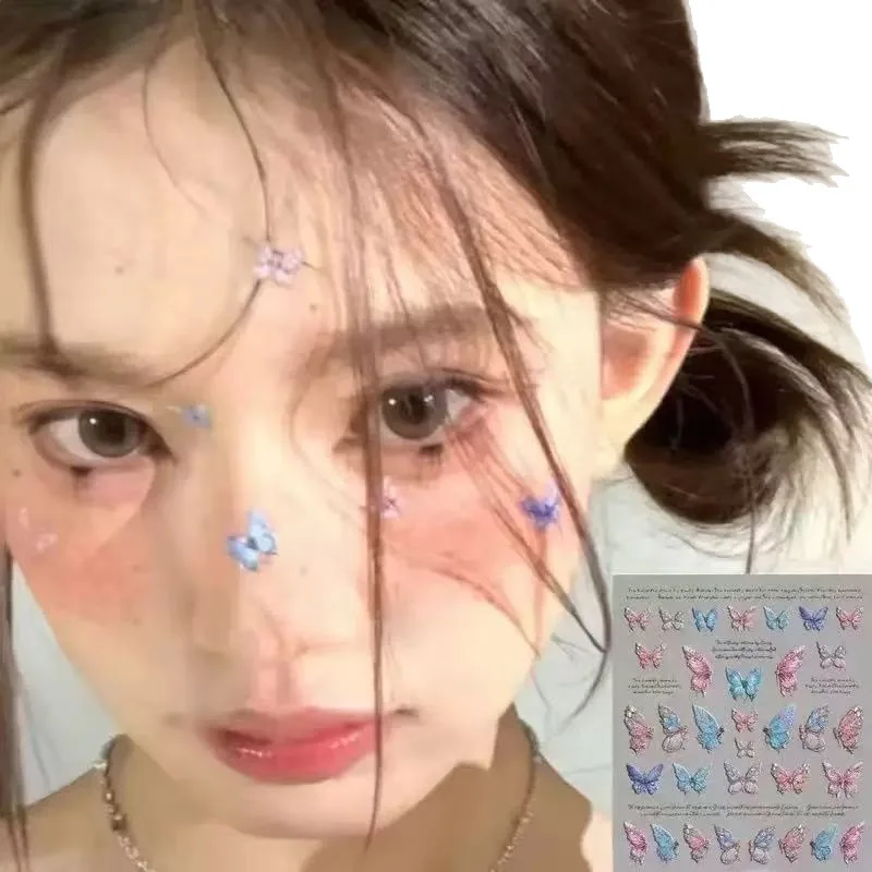 5D レリーフグリッターバタフライネイルステッカー DIY オーロラネイルアートデコレーションマニキュアデカールメイクアップステッカー
