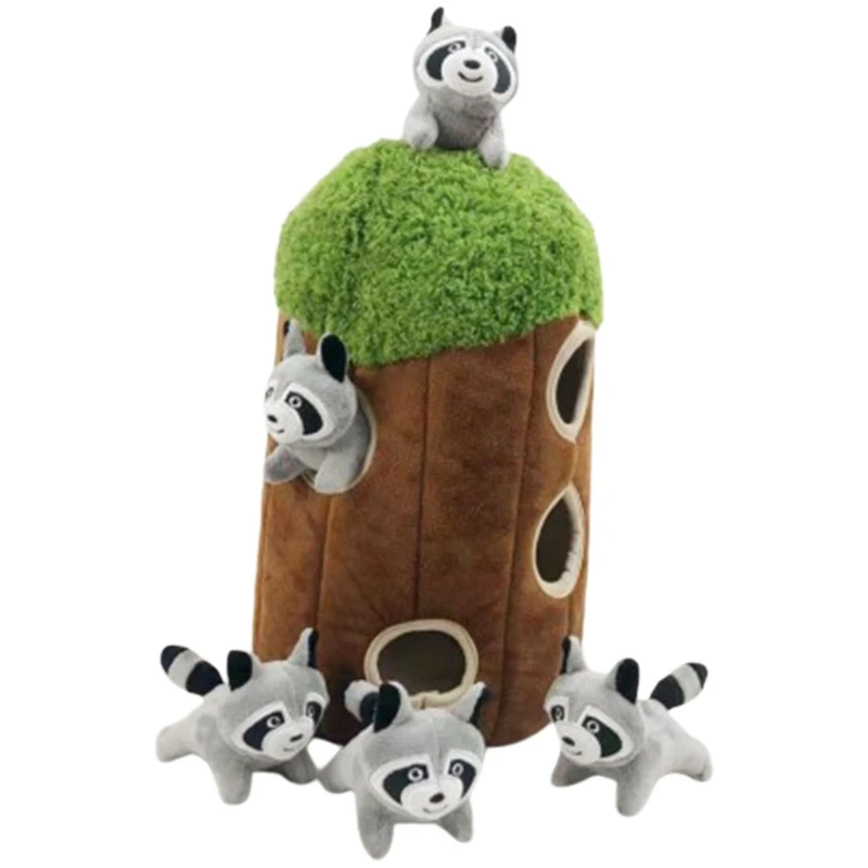 6Pcs/set Interactive Squeaky Hide & Seek Activity Plush Soft Dog Toy Stuffing Woodland Friends Burrow Optional Animal