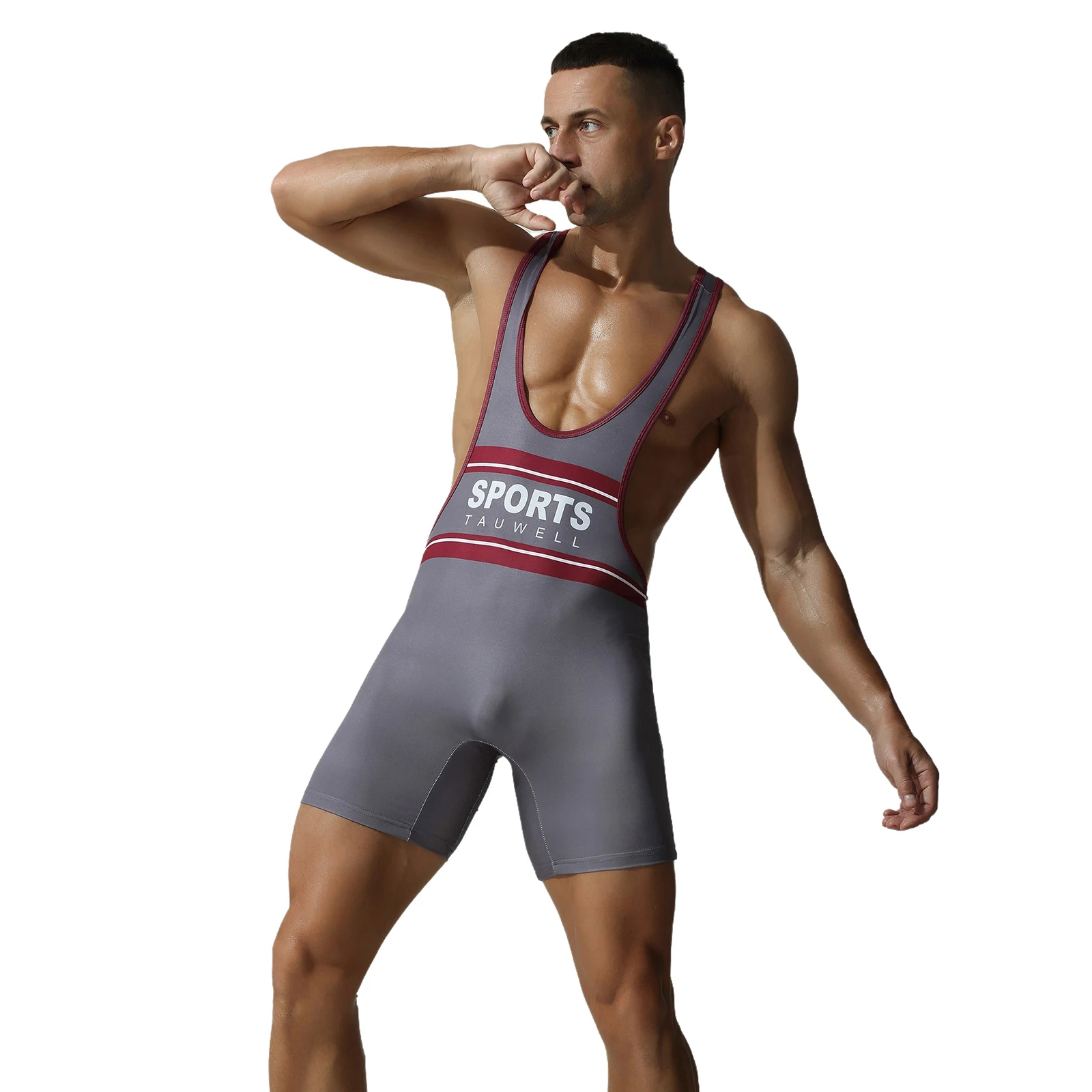 

Adults Men Wrestling Singlets Athletic Supporters Slim Fit Sport Training Bodysuit Sleeveless Active Boxer Wrestling Jumpsuits