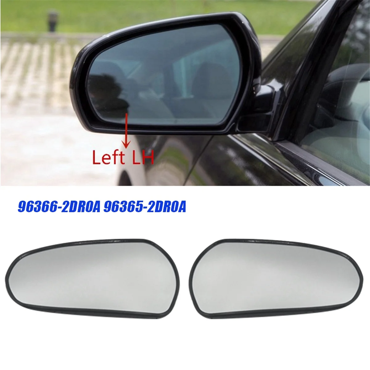 1Pair Car Rear View Mirror Glass with Heated for Teana Cefiro Sentra J31 2004-2007 96366-2DR0A 96365-2DR0A