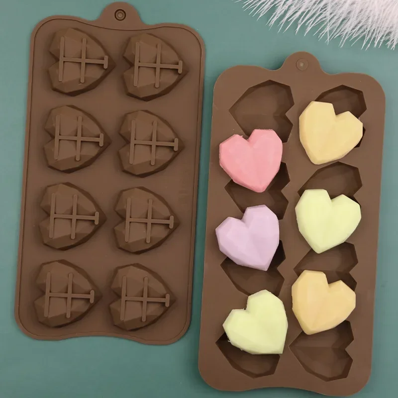 

8/15 Cell Heart Shaped Silicone Cake Mold Chocolate Candy Mold Gummy Jelly Making Tool Cupcake Decoration Supplies Baking Tools