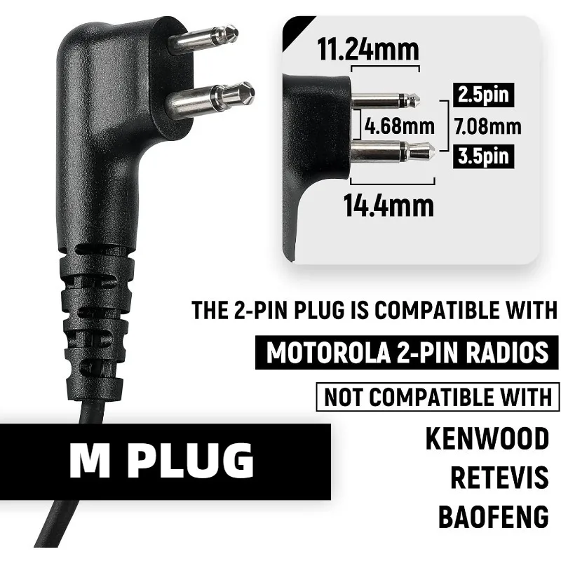10pcs 2-pin Earpiece Hook PTT Mic Microphone Headset For Moto EP450 EP350 CP040 GP300 GP88S GP2000 CP140 CP160 HYT TC-600 Radio
