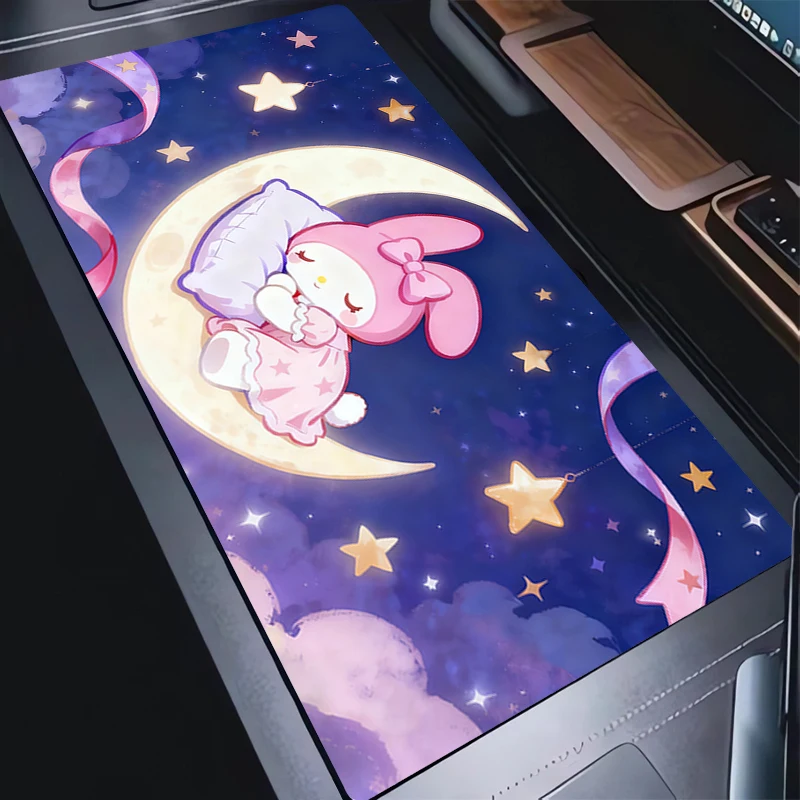 

1 шт. коврик для мыши, расширенный игровой коврик для мыши, милый настольный коврик My M-melody с прошитым нескользящим резиновым основанием, коврик для клавиатуры Moon Star
