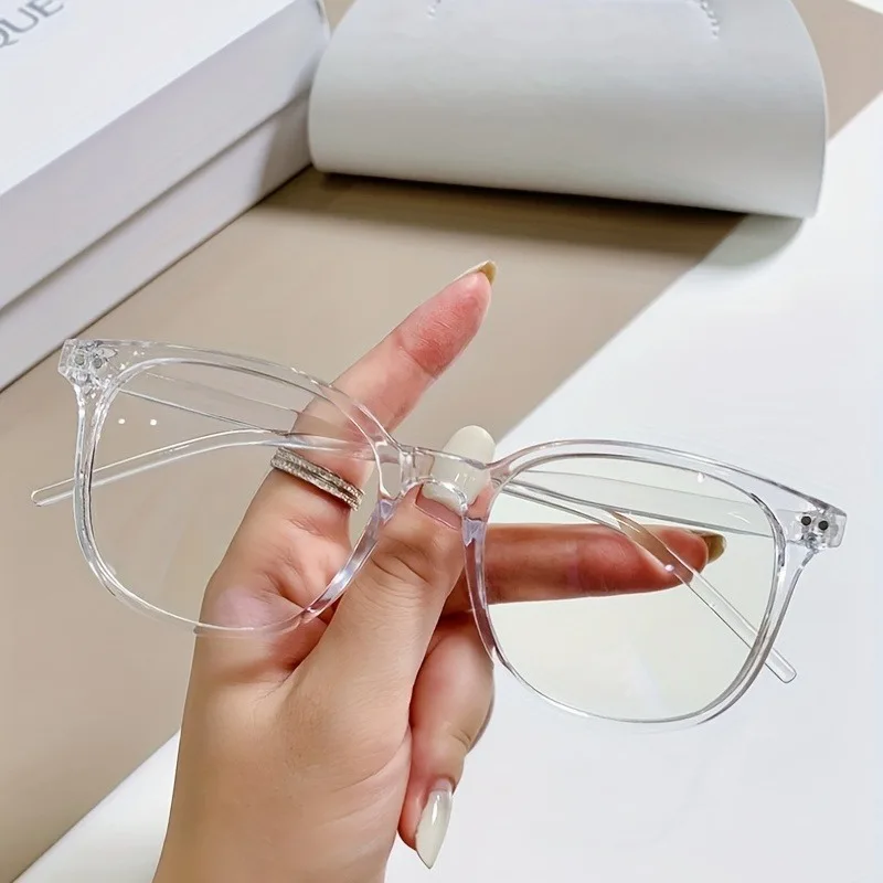 Square Frame Clear Lens Glasses Minimalist Fashion Decorative Glasses Computer Spectacles For Women Men