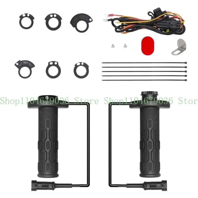 

652F Heated ATV Grip Warmers ATV Heated Grips 7/8inch Handlebar Heater Heated Grips 5 Gear Temperature Adjustable