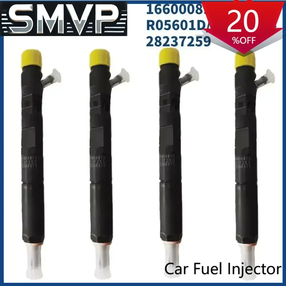 

Suitable Set of 4 Fuel Injector 28237259 166000897R EJBR05601D R05601D 28232234 For Renault