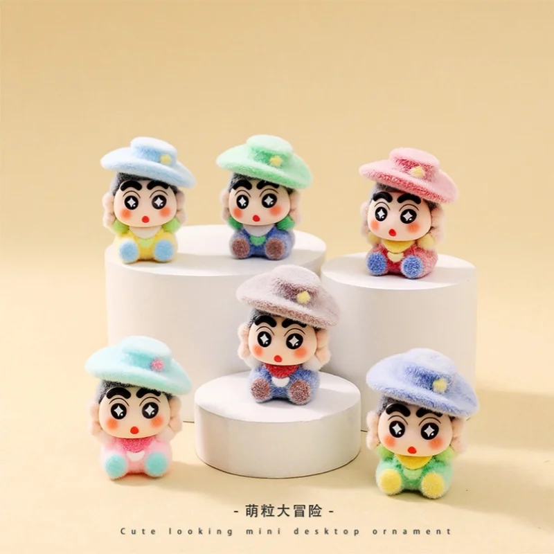 Cartoon Flocking Cowboy Shin-chan Niedliche Puppe Trendspiel Live-Match-up Blindbox Wohnzimmer Desktop Kleine Ornamente Blindbag als Geschenk – Detail 8