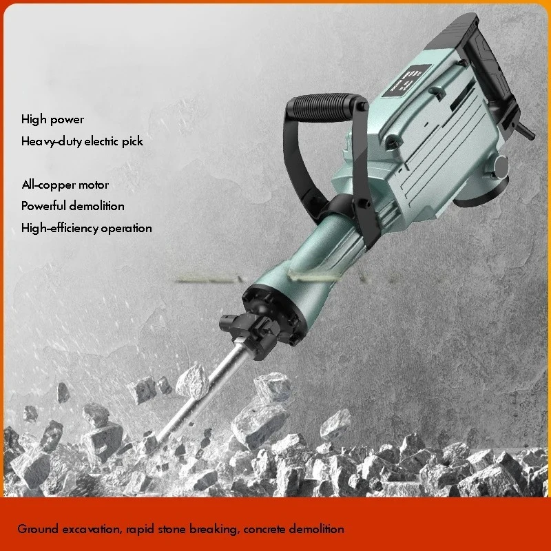 1600W Heavy Duty Electric Demolition Hammer Electric Pick Drill Breaker Stone Rock Drilling Machine for Road Concrete Demolition view 3