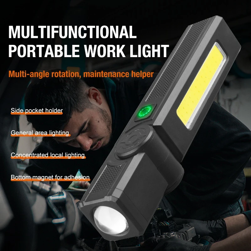 

Multi functional portable work light with 120 ° rotation, local illumination, magnetic suction repair light, portable maintenanc