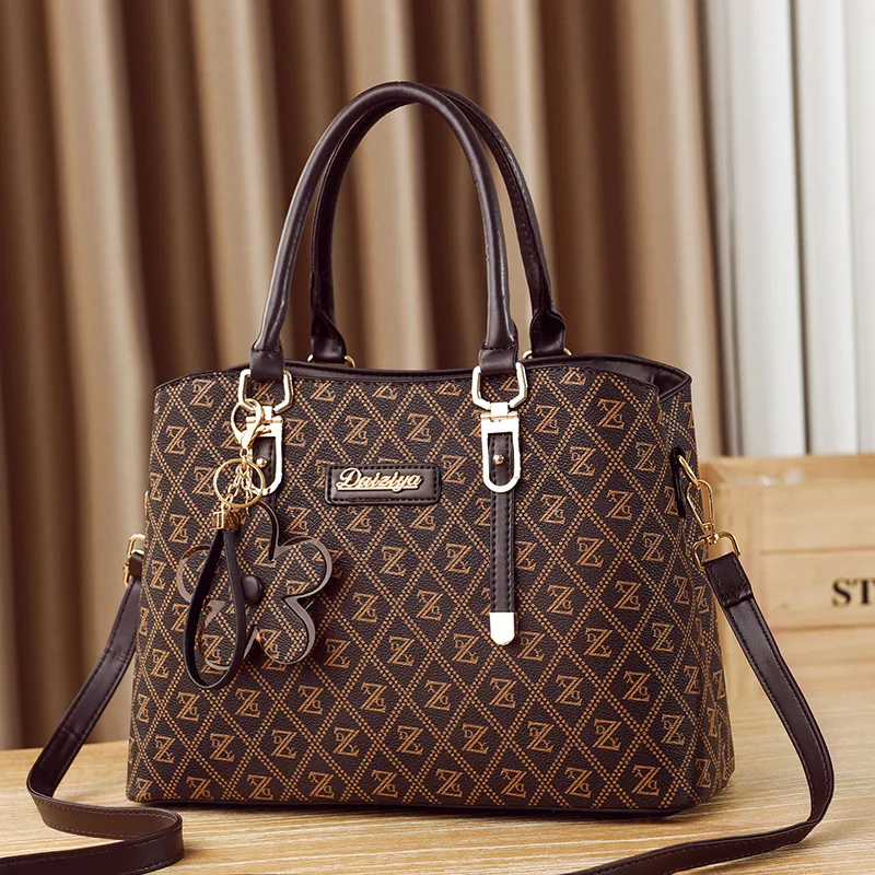 2026 New Women's Handbag Fashion High Quality Printed Crossbody Women's Bag Classic Versatile Large Capacity Mom Shopping Bag