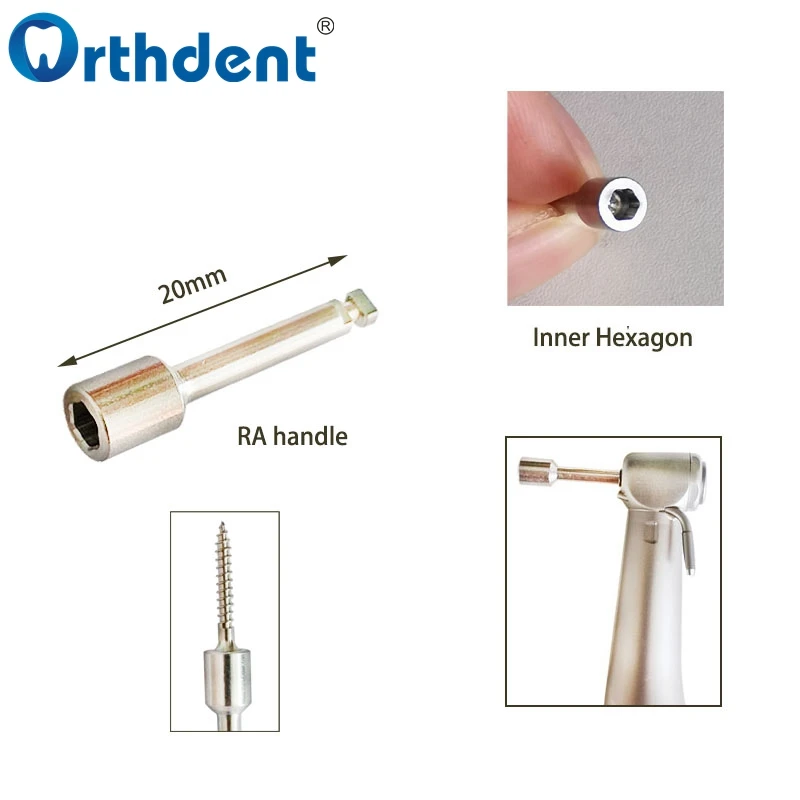 1Pc Dental Implant Mini Screw Orthodontic Adaptor Hexagonal Small Short Stem Key Surgery Tools For Dentistry Low Handpiece