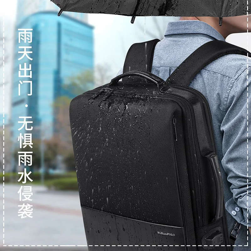 الرجال السفر حقيبة ظهر للأعمال الراقية سعة كبيرة مدرسة السفر الأعمال جلد الرجال على ظهره حقيبة كمبيوتر محمول بالجملة #2