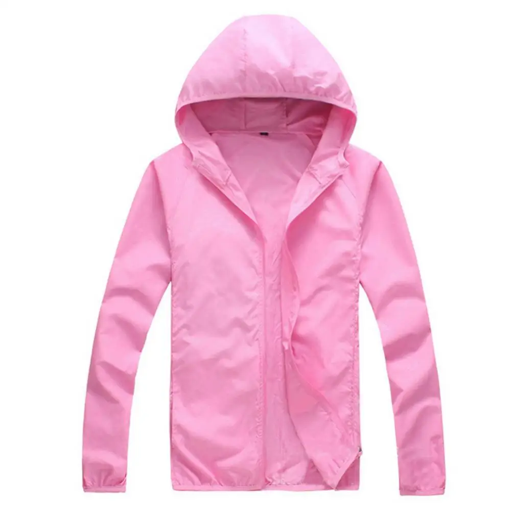Hooded Solid Color Unisex Ourdoor Windproof Jacket Sun Protection Fishing Coat
