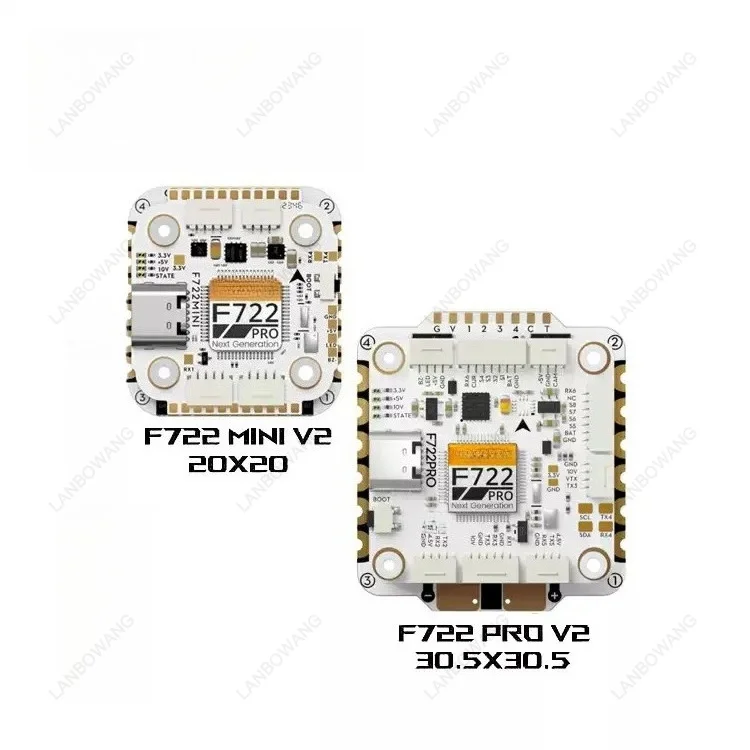 For 722 Pro Mini V2 45A 32Bit 128K 20X20 Flight Controller Stack, F722 High-Performance STM32 for FPV Drone