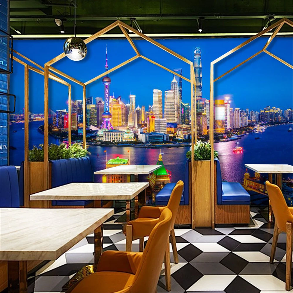 Custom 3D Manhattan Wall Paper Waterproof New York Mural Sticker Rice Wine Cafe Theme Street Art for KTV And Home Decor