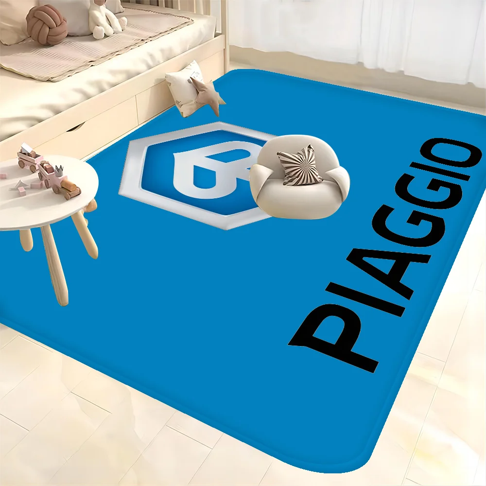 P-piaggio Logo Floor Mat Non-Slip Laundry Room Mat Laundry Decor Balcony Child Living Room Bedside Mats