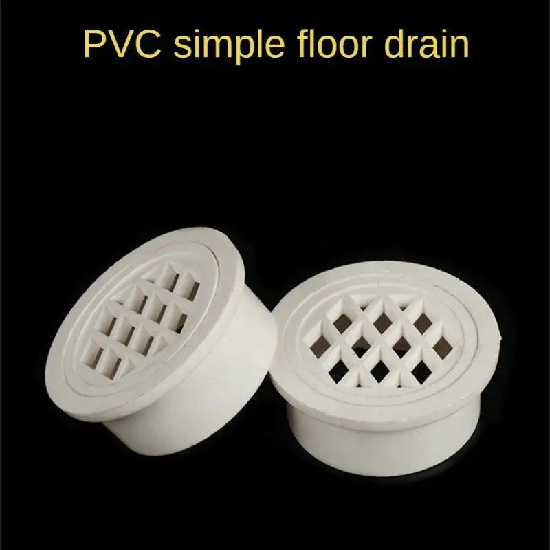 Insert Type Simple Floor Drain PVC 50-160 Round Pipe End Cap Filter Net Air Vent Cover For Garden Balcony Roof Drainage Fittings