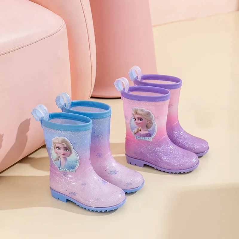 Disney scarpe da pioggia per bambini ragazze frozen elsa Princess scarpe da acqua antiscivolo per l\'asilo per studenti delle scuole elementari