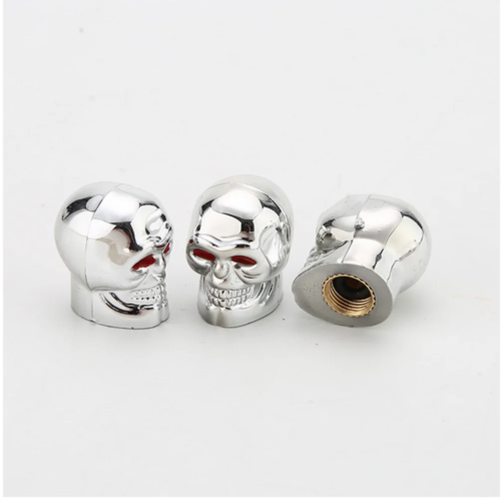 Skull Ghost Car Dust Cover Three Color Eye Tire Valve Cap Tire Valve Cap one piece set