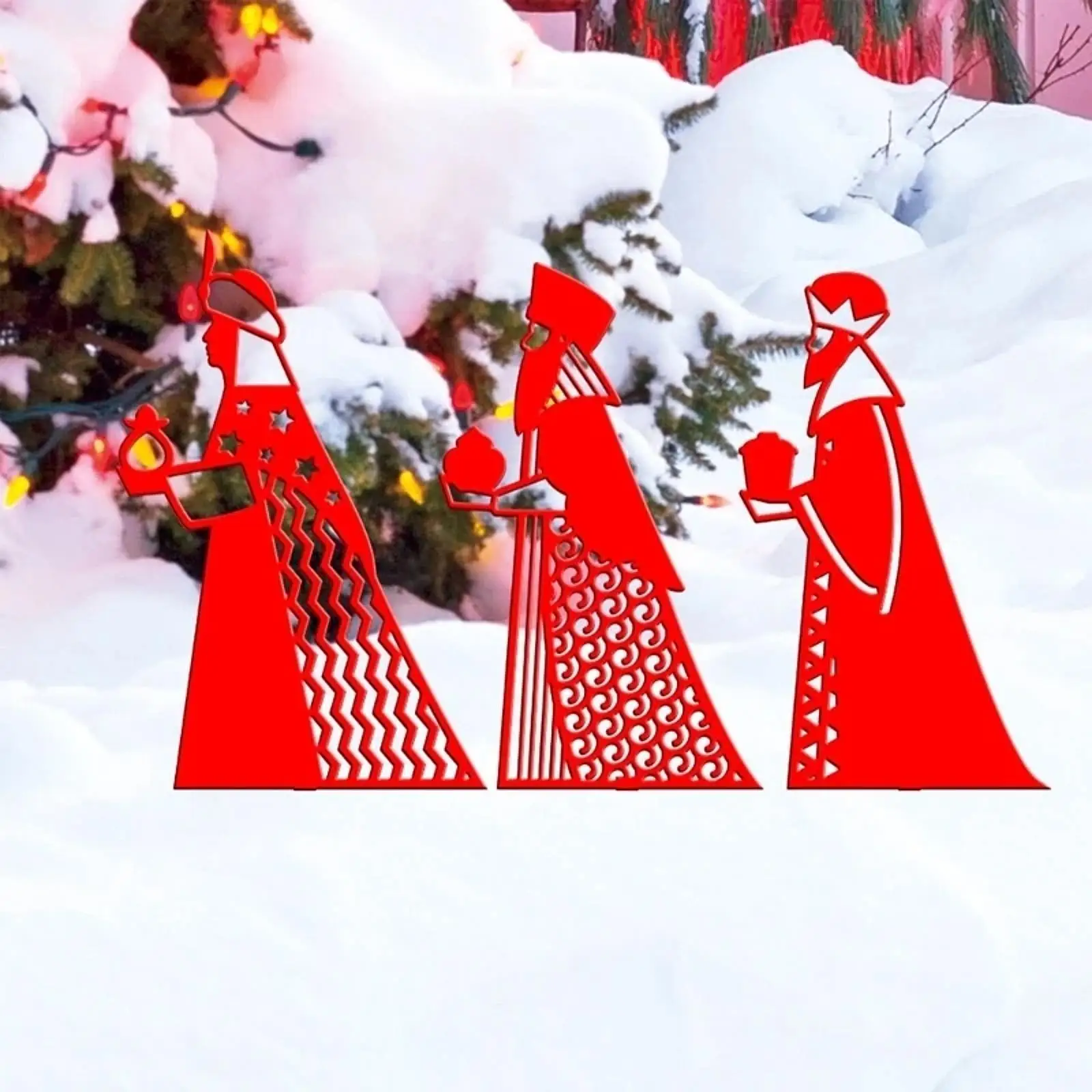 Letrero Decorativo de Navidad con los Tres Reyes Magos para Jardín