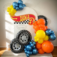 71pcs Hot Wheels Theme Blue Number 1-9 Colorful Birthday Party Racing Balloon Decoration Set Boys and Girls Baby Shower Toy Gift