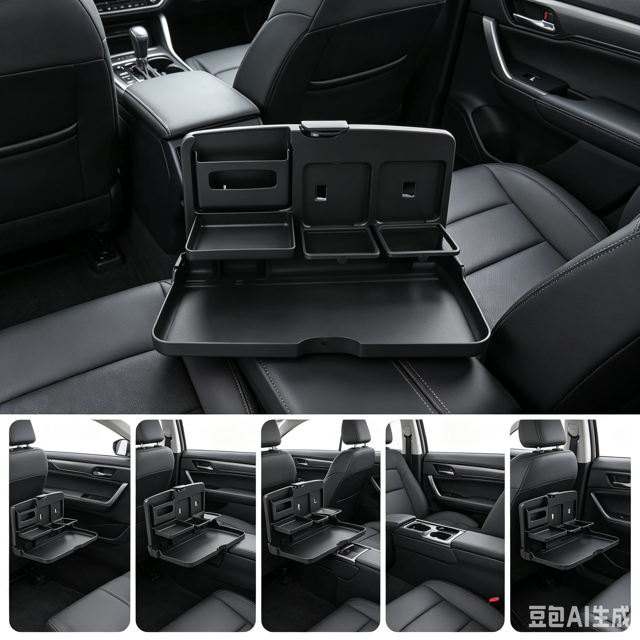 35x19x21cm Car Back Seat Folding Table Drink Food Cup Tray Holder Stand Desk Laptop Dinning Organiser