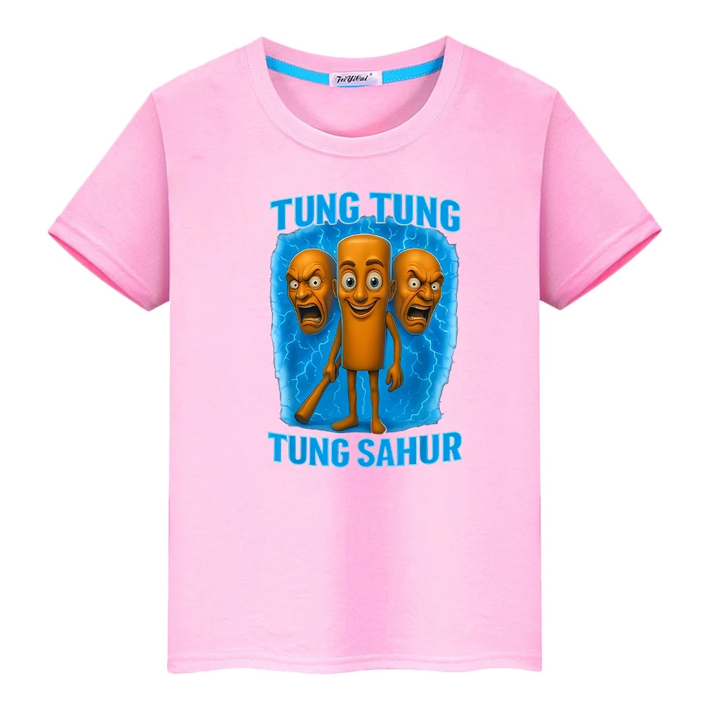 تي شيرت مطبوع من تونغ ساهر للأطفال الأولاد 10 سنوات 100% قطن تي شيرت أنيمي قصير لطيف تي شيرت كارتوني ملابس أطفال بناتي y2k #6