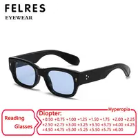 Gafas de sol de lectura azules con montura pequeña para hombre, lentes de sol con montura gruesa de diseñador, graduadas terminadas, para presbicia, para exteriores