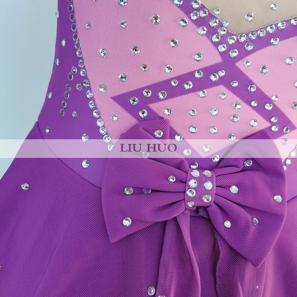 LIUHUO Ice Dance Figure Skating Dress Women Girl Teen Customize Costume Performance Competition Leotard Roller Children