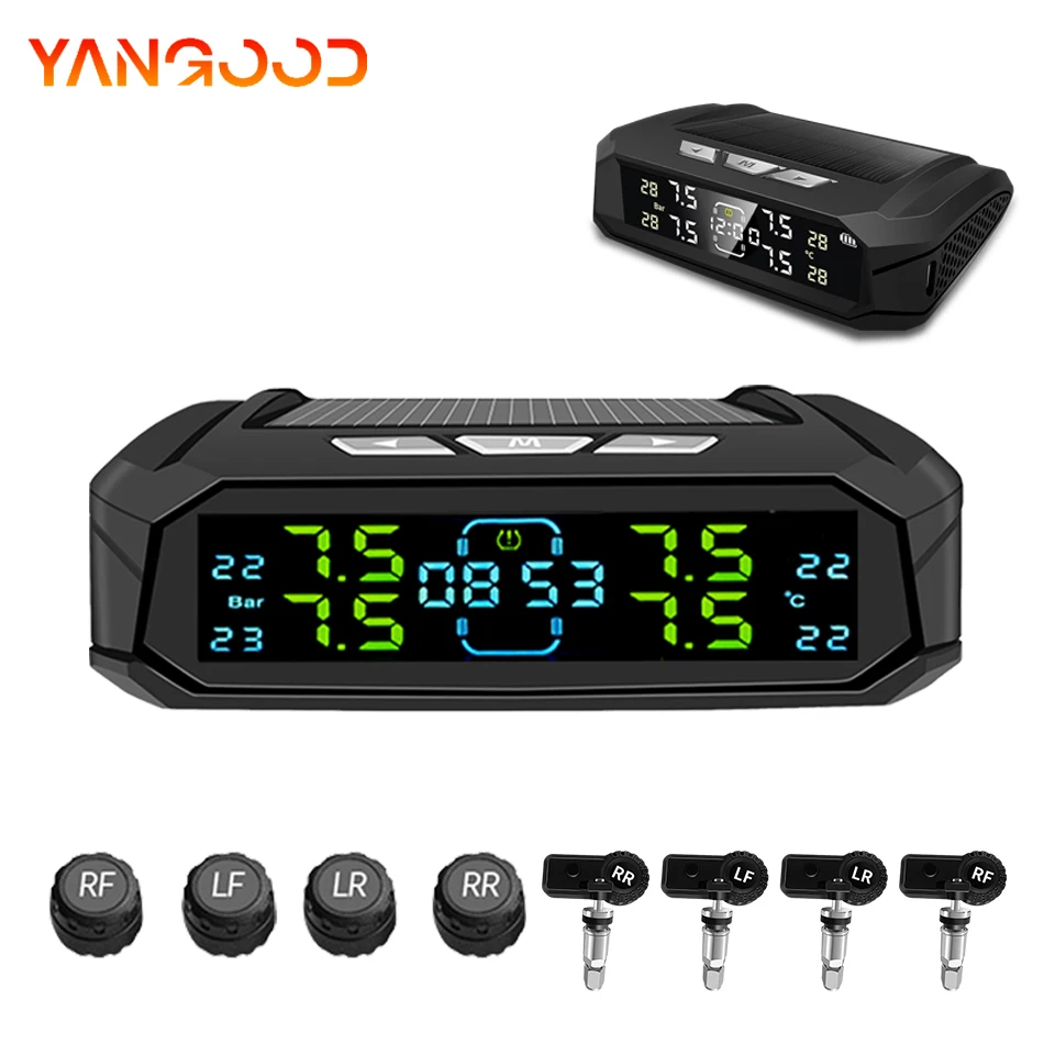 

Интеллектуальная система контроля давления в шинах Yangood Bar с датчиками температуры и давления воздуха, 6 датчиков