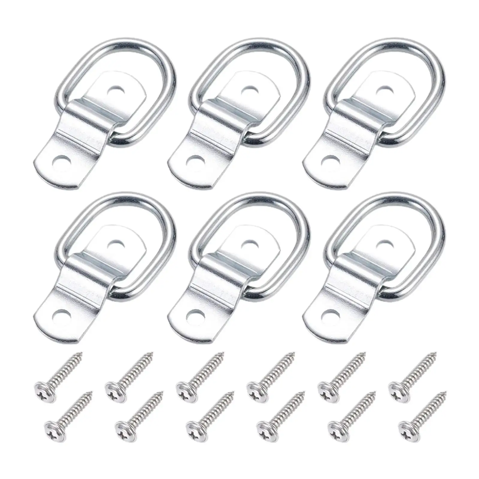 6x Lashing Ring Rust Resistant Versatile Easy Installation D Ring Shackle for Kayaks Trucks Marine Boat Vehicles Trailers