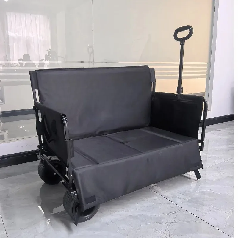 Multifunctional folding camp cart outdoor camping hand push sofa storage picnic cart