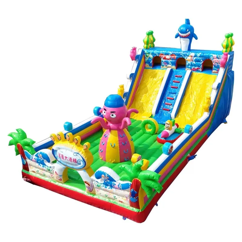 High Quality Durable 0.48mm PVC Marine Theme Commercial Jumping Inflatable Castle Slide Attractive Bounce House 6m X 12m Kaluen