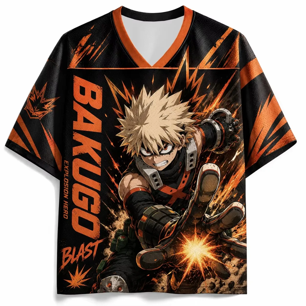 New V-neck Anime Character Street Fashion Quick Drying T-shirt, Unisex Oversized Loose Harajuku Style Printed Sports T-shirt