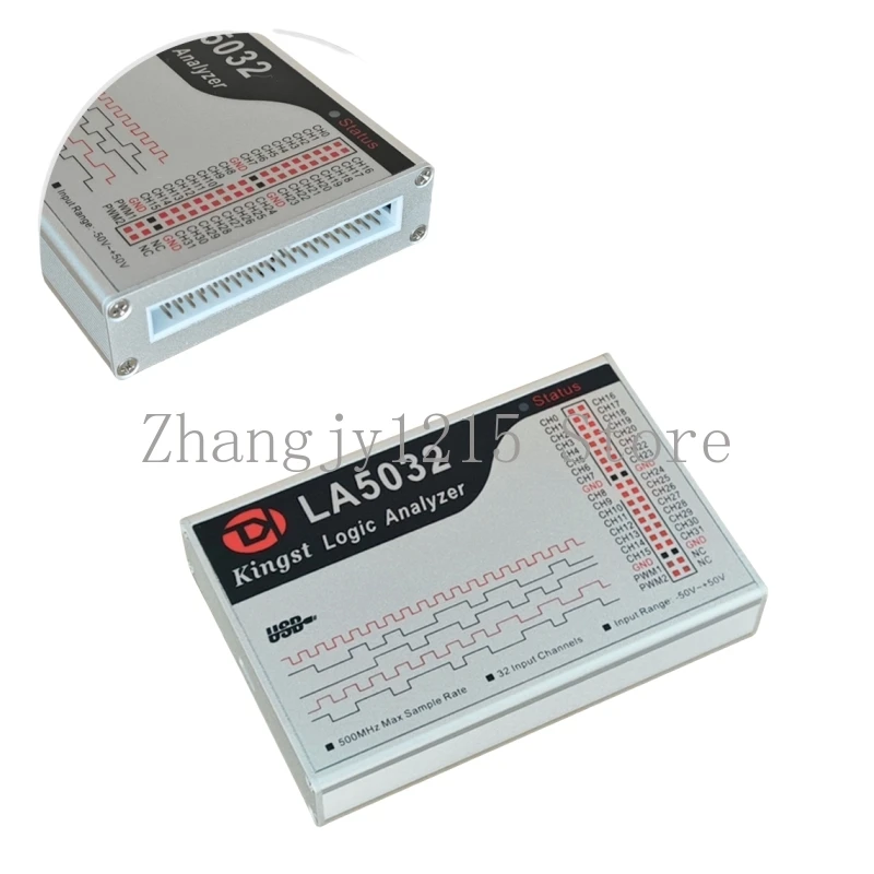 USB Logic Analyzer LA5032 500MHz Max Sample Rate 32 Channels 10B Samples  Debug Tool