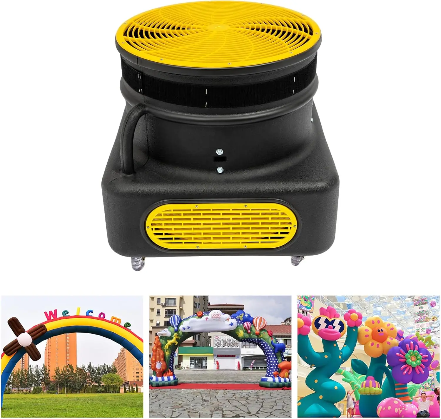 Air Blower for Inflatable Tube Man-Inflatable Balloon Fan with 4 Wheels,Puppet Dancer Blower for Homes,Businesses,Parties