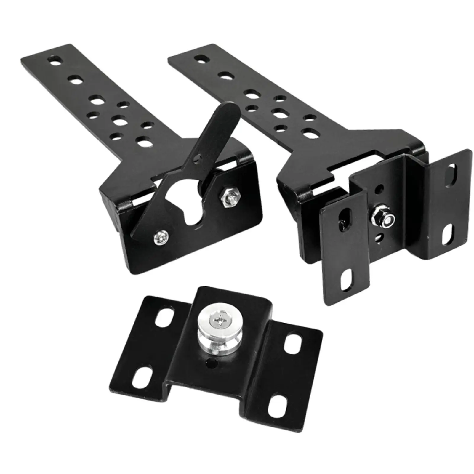 Black Heavy Duty Awning Bracket with Quick Setup Clamp Fixing Clips for Retractable Awning Arm Camping Vehicle Shade Outdoor