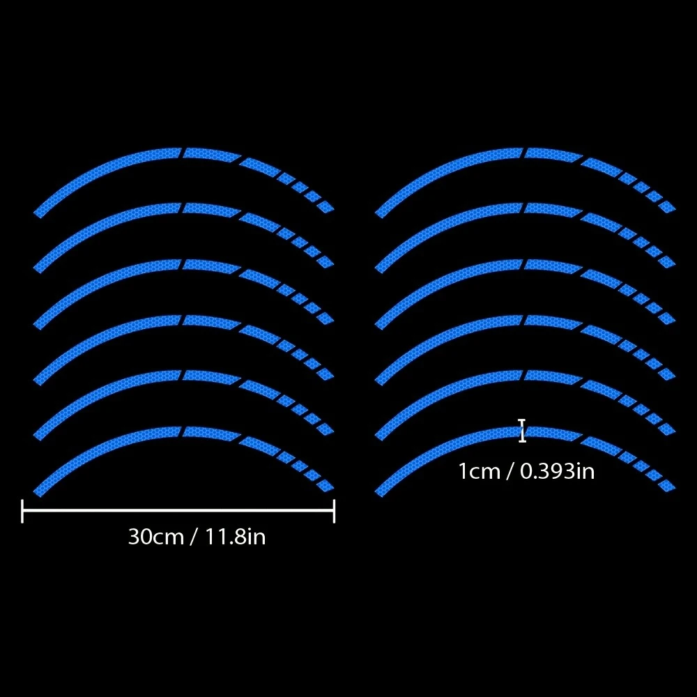 12PCS Reflective Car Wheel Stickers Tuning Enhance Nighttime Visibility and Safety Rim Stickers for Cars Motorcycles Bicycles