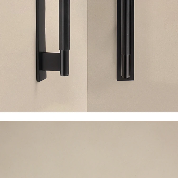 Dooroom Massiver Messinggriff in Schwarz mit Geradlinigem Muster, Moderner Stil, Schrank- und Kühlschranktürgriff, Schubladenknöpfe, Hardware-Griffe – Detail 9