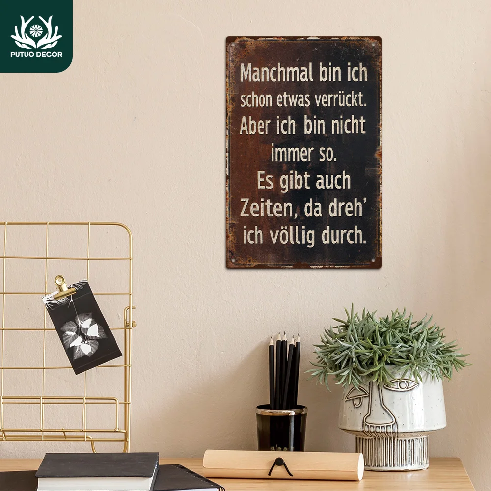 1 Piece German Funny Sarcasm Quote Vintage Metal Tin Sign - 