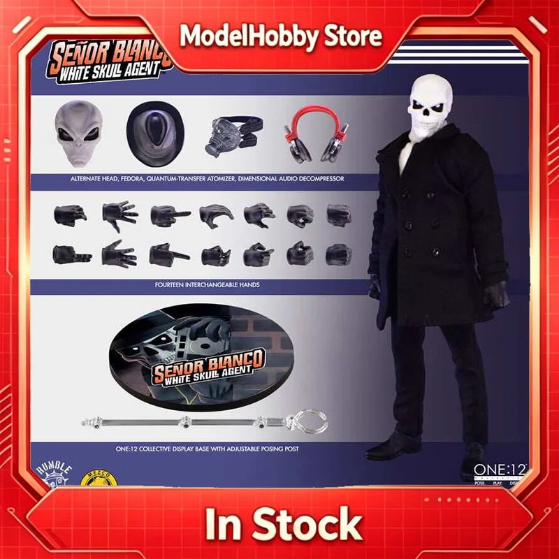 Mezco Toyz One:12 Collective Exclusive Senor Blanco White Skull Agent 1/12 Figura Coleccionable de Acción Skull Spy en Stock