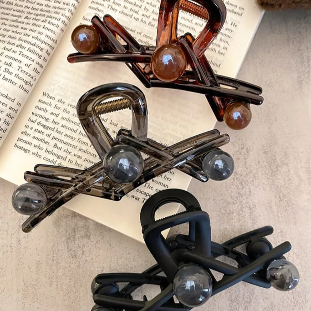 

Модные матовые жемчужные когти для волос, пластиковые бусины в корейском стиле, аксессуары для волос, полые большие заколки в виде акулы, ежедневные